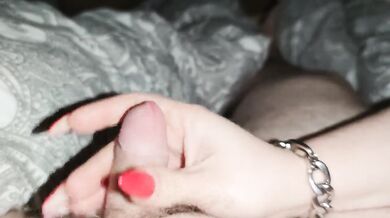 Fetish Handjob with Long pointed Red Nails *cumblast*