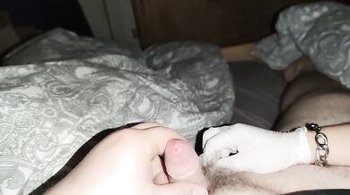 Handjob with gloves fetish Handjob