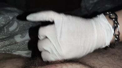 Handjob with gloves fetish Handjob