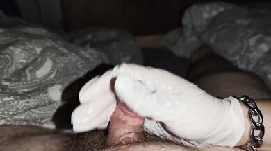 Handjob with gloves fetish Handjob