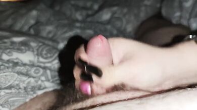 Quick Handjob with Long black nails before Work *thickcumload*