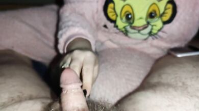 Humiliating handjob from girlfriend with black long nails