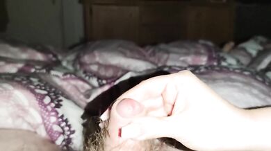 Handjob with long red nails