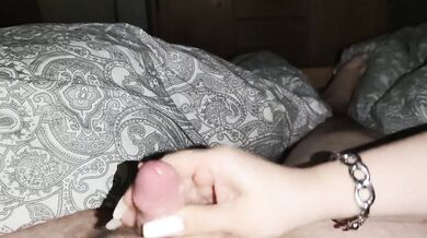 She slap my cock and let me cum hard with Long nails