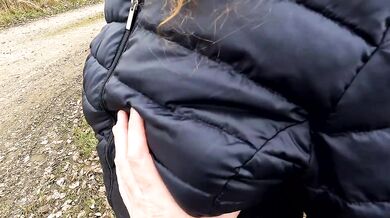 Hard Titslapping near truckstop