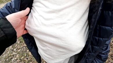 Hard Titslapping near truckstop