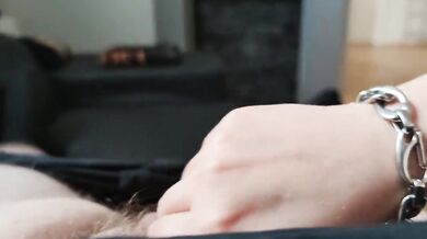 Handjob with hot long nails and oil *his cumshot was so intense that he sprayed himself in the face*