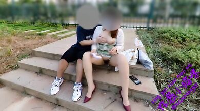 Fucked from behind by a male college student in the park.