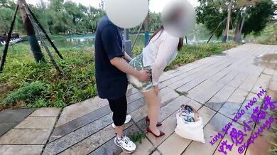 Fucked from behind by a male college student in the park.