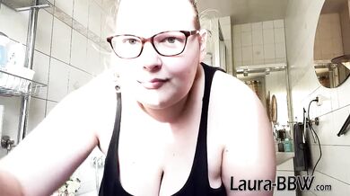 BBW babe pisses on your cock and fucks her tight asshole!