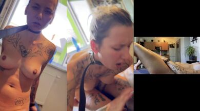 Give me a blowjob while sitting on a toy and beeing choked