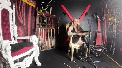 Slave in a cage, with fragrant underpants!