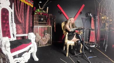 Slave in a cage, with fragrant underpants!
