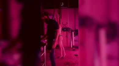 Slut bondage hanging and spanking