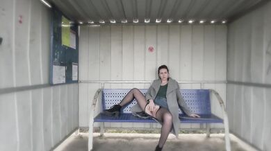 at the train station