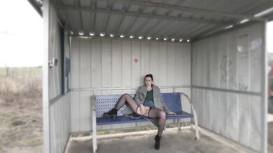 at the train station