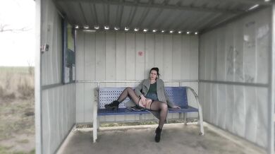 at the train station