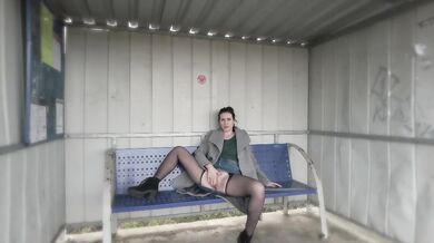 at the train station
