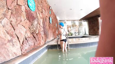 Amateur Adventurous Couple Sauna Sex Shoot