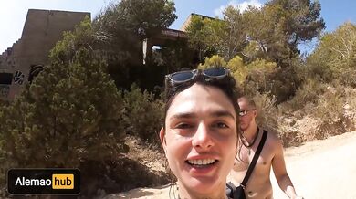 Amazing Sex on a Paradisiac Beach at Ibiza, with cum walk in public! Alemaohub