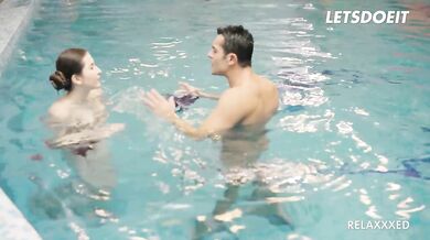 Big Tits Babe Monic Baster Passionately Fucked By The Pool By Lover - LETSDOEIT
