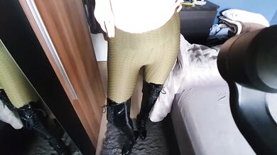 Abspritzgarantie für Leggingsliebhaber,German Teen
