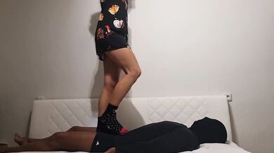 Barbie Trampling Body, Face and Cock in Socks and Bare No.25