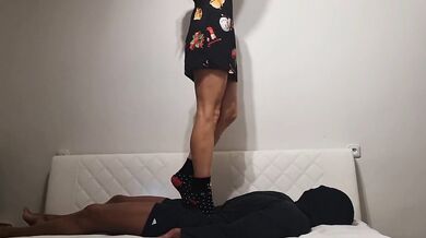 Barbie Trampling Body, Face and Cock in Socks and Bare No.25