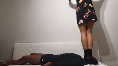 Barbie Trampling Body, Face and Cock in Socks and Bare No.25