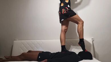 Barbie Trampling Body, Face and Cock in Socks and Bare No.25