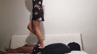 Barbie Trampling Body, Face and Cock in Socks and Bare No.25