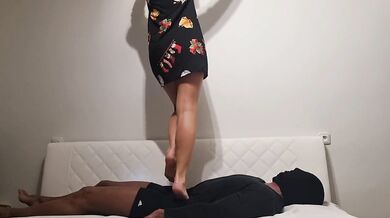 Barbie Trampling Body, Face and Cock in Socks and Bare No.25