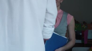 surprise during examination of young russian woman with a pervert doctor