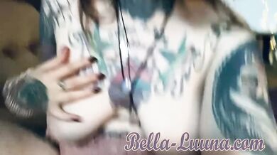 German Tattoo Girl FUCKS herself and CUMS LOUD!
