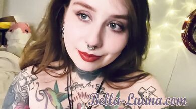 INTENSE ORGASM! Tattoo babe with BIG TITS fucks herself!