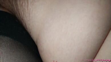 Cumshot in grandma's hairy pussy ** Creampie **