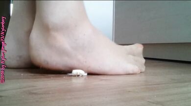 Mini mozzarella balls trample ** FEET Crushing Fun **