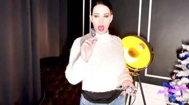 Anal plug in the ass with hot high heels and sexy jeans