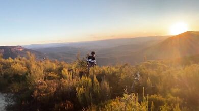 After watching the beautiful sunset, enjoy the slut’s fat butt after peeing