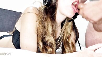 Gamergirl teen wants to play Diablo 4 and gets a big dick in the mouth and gets fucked