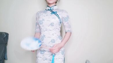 Cosplay vintage Chinese Dress QiPao 试穿改良旗袍 污老师炎炎