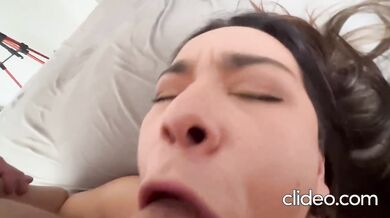 I play with my huge limp dick and blowjob with cumshot on stepmom