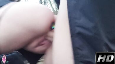 OUTDOOR SEX with a STRANGER in the FOREST was hot! BJ and miniskirt up!