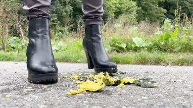 Crushed a zucchini with my sexy ankle boots