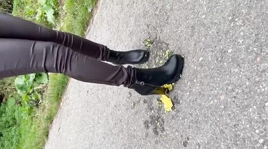 Crushed a zucchini with my sexy ankle boots