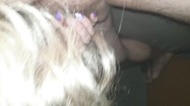 His cock goes balls deep in my pussy. He fucks so good. I suck him until he comes