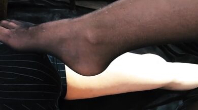 Tennis socks and nylon feet play, me play with his cum. I give him a handjob and get the load :)