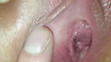Her little peehole gets fingered until she cums