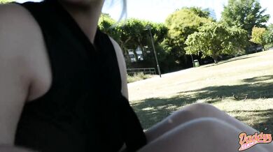 Secret hand job in the middle of Frankfurt! Mega Public with a lot of cum!!!