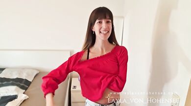 Skinny petite girl shows her boobs first time on the net
